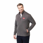 Frazier Eco Knit Jacket for Men Embroidery - Heather Charcoal - Left Angle On Model