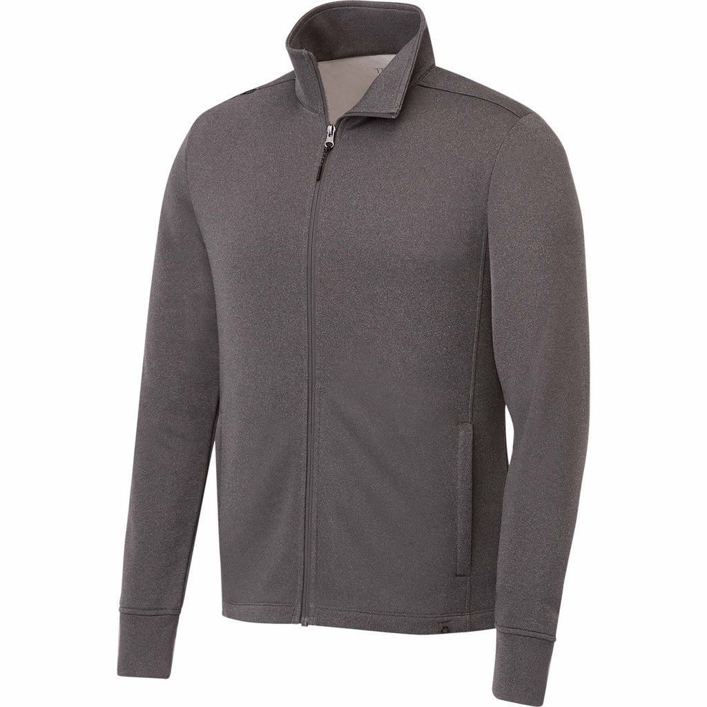 Frazier Eco Knit Jacket for Men Embroidery - Heather Charcoal - Right Angle 2
