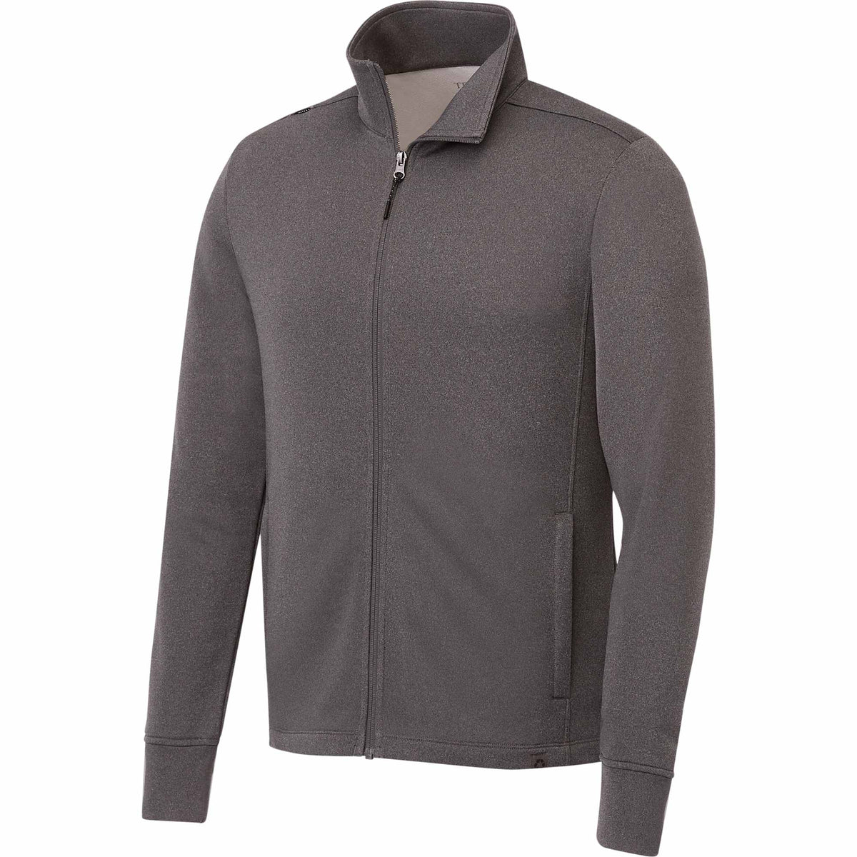 Frazier Eco Knit Jacket for Men Embroidery - Heather Charcoal - Right Angle 2