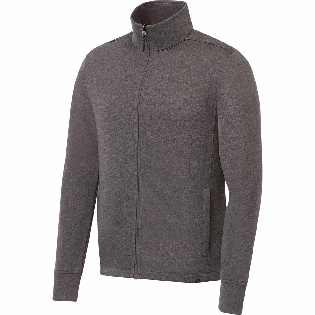 Frazier Eco Knit Jacket for Men Embroidery - Heather Charcoal - Right Angle