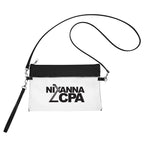 Game Day Wristlet Pouch, Clear - Clear with Black - Silk Screen