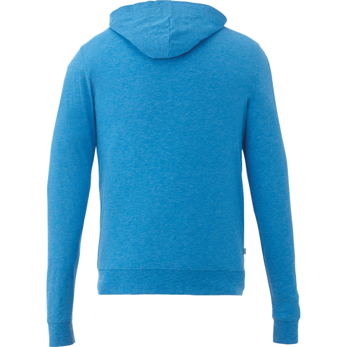Garner Lightweight Knit Zip Hoodie with Thumb Holes for Men Embroidery - Olympic Blue Heather - Back Flat