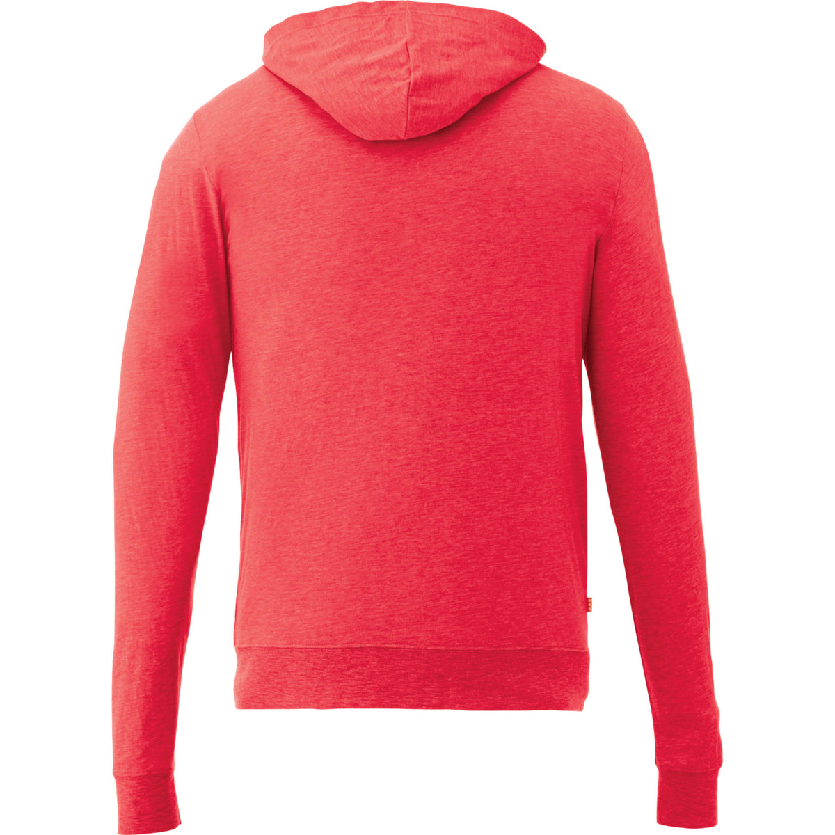 Garner Lightweight Knit Zip Hoodie with Thumb Holes for Men Embroidery - Team Red Heather - Back Flat