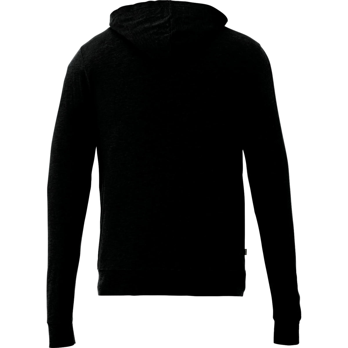 Garner Lightweight Knit Zip Hoodie with Thumb Holes for Men Sublimation - Black - Back Flat