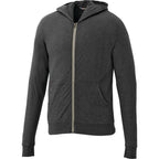 Garner Lightweight Knit Zip Hoodie with Thumb Holes for Men Sublimation - Heather Dark Charcoal - Front Flat