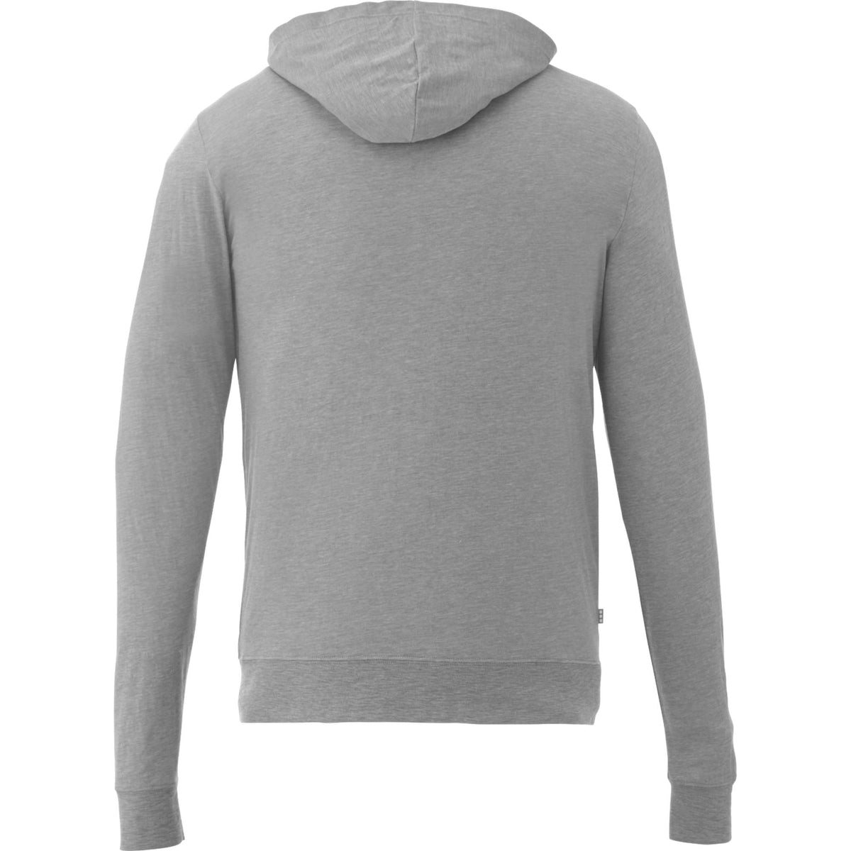 Garner Lightweight Knit Zip Hoodie with Thumb Holes for Men Sublimation - Heather Grey - Back Flat