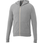 Garner Lightweight Knit Zip Hoodie with Thumb Holes for Men Sublimation - Heather Grey - Front Flat