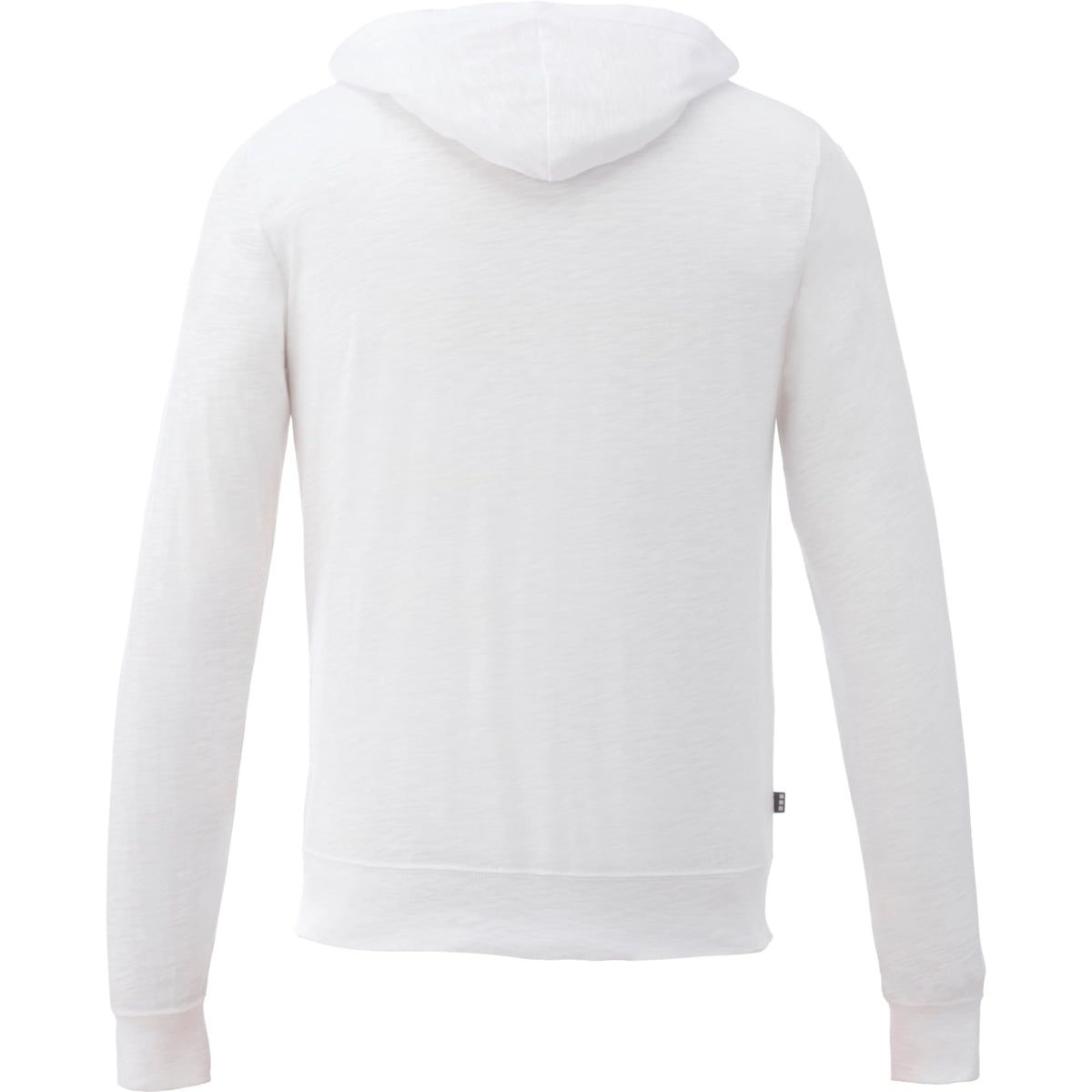 Garner Lightweight Knit Zip Hoodie with Thumb Holes for Men Sublimation - White - Back Flat