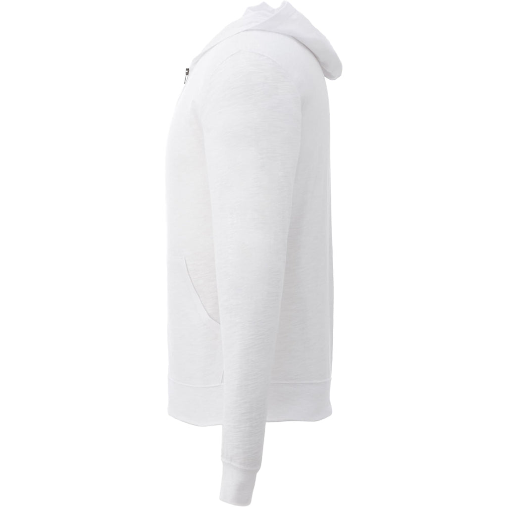 Garner Lightweight Knit Zip Hoodie with Thumb Holes for Men Sublimation - White - Left Side