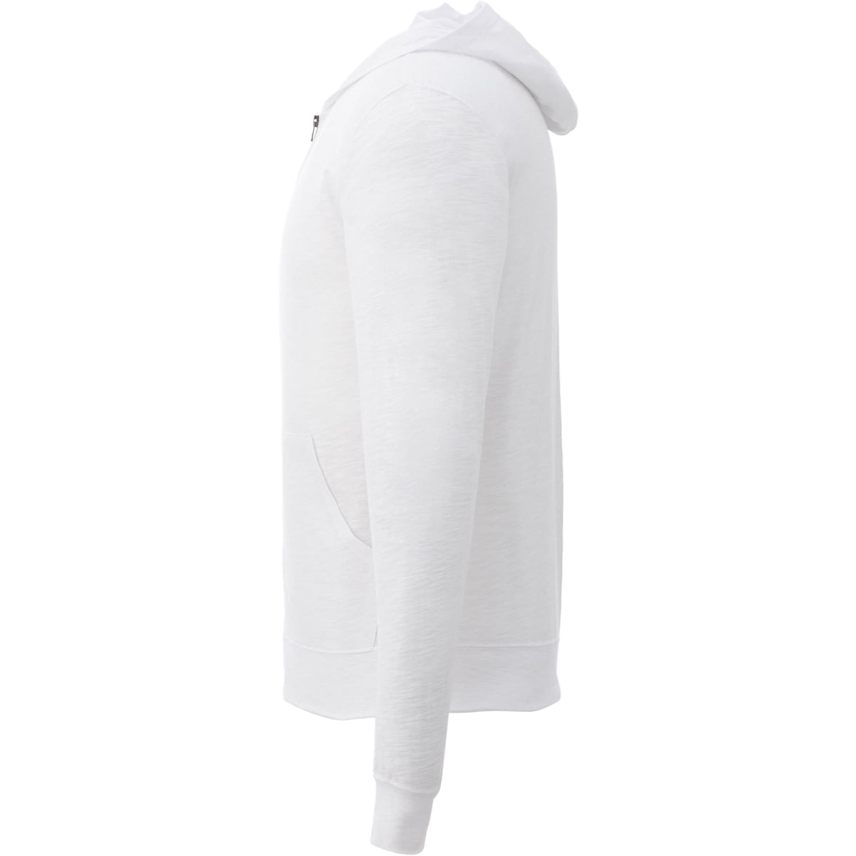 Garner Lightweight Knit Zip Hoodie with Thumb Holes for Men Sublimation - White - Left Side