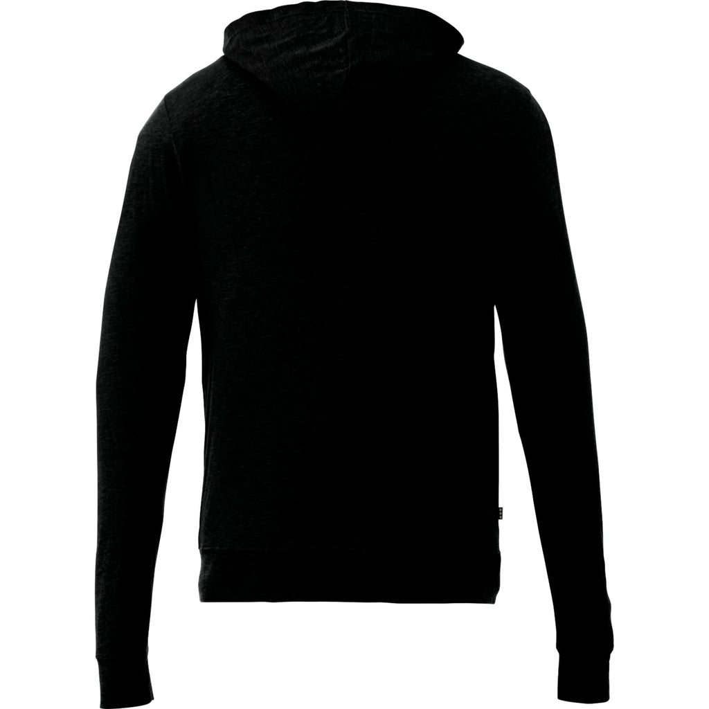 Garner Lightweight Knit Zip Hoodie with Thumb Holes for Men Transfer - Black - Back Flat