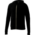 Garner Lightweight Knit Zip Hoodie with Thumb Holes for Men Transfer - Black - Front Flat