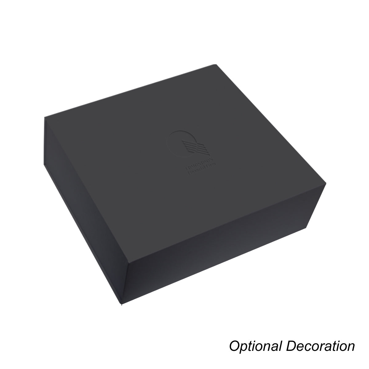 Gift Box with Magnetic Closure, 12 x 10.5 Inches - Black - Deboss