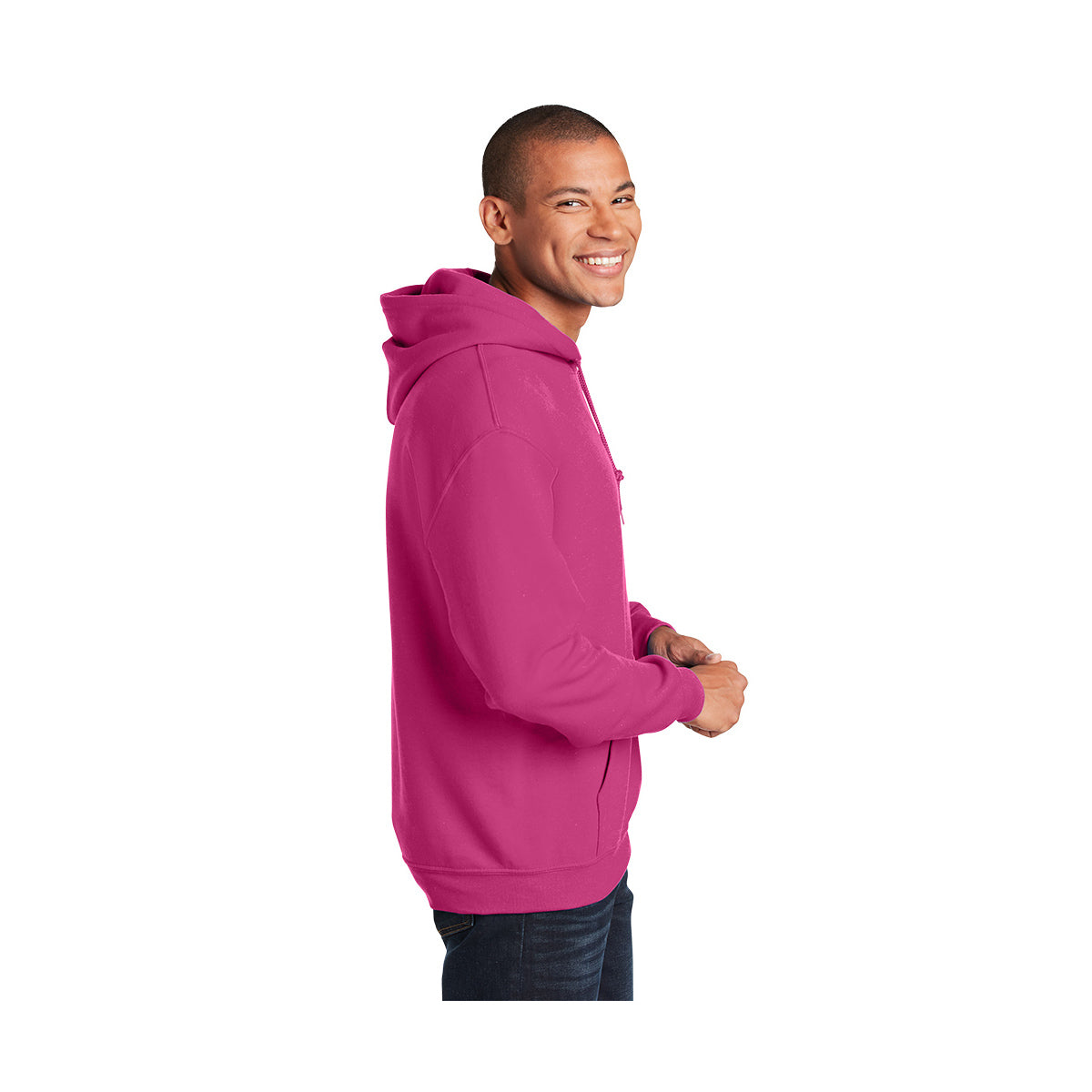 Gildan Heavy Blend Hooded Sweatshirt, Adult - Heliconia - model_side