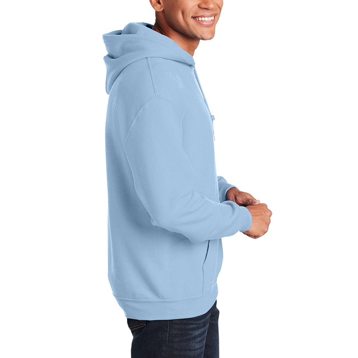 Gildan Heavy Blend Hooded Sweatshirt, Adult - Light Blue - Right