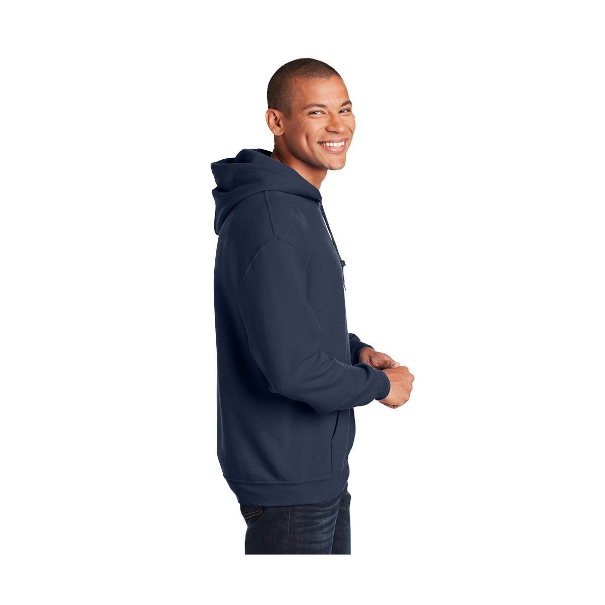 Gildan Heavy Blend Hooded Sweatshirt, Adult - Navy - model_side