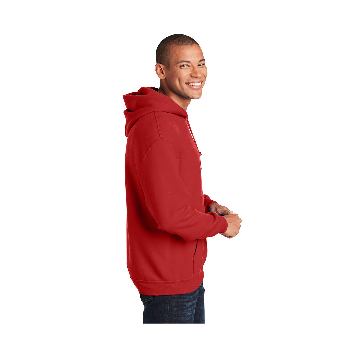 Gildan Heavy Blend Hooded Sweatshirt, Adult - Red - model_side