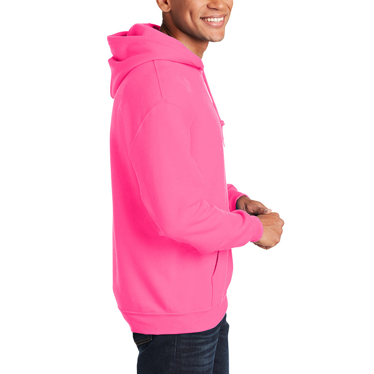 Gildan Heavy Blend Hooded Sweatshirt, Adult - Safety Pink - Right