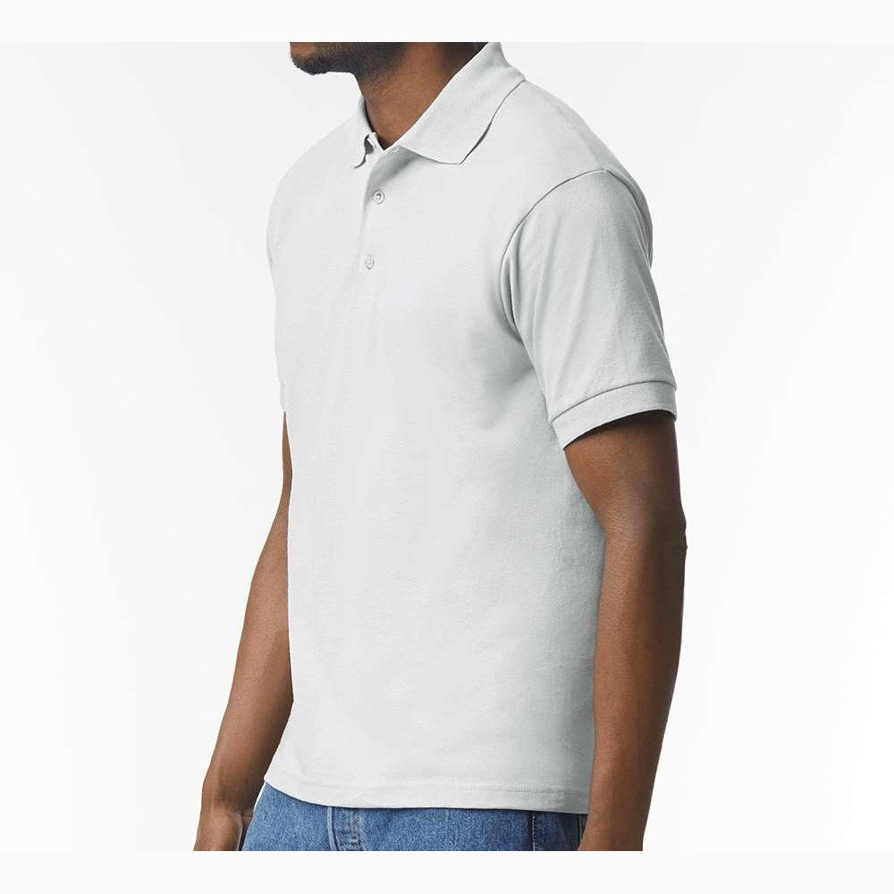 Gildan Unisex DryBlend® Polo Embroidery - Ash - On Model Side