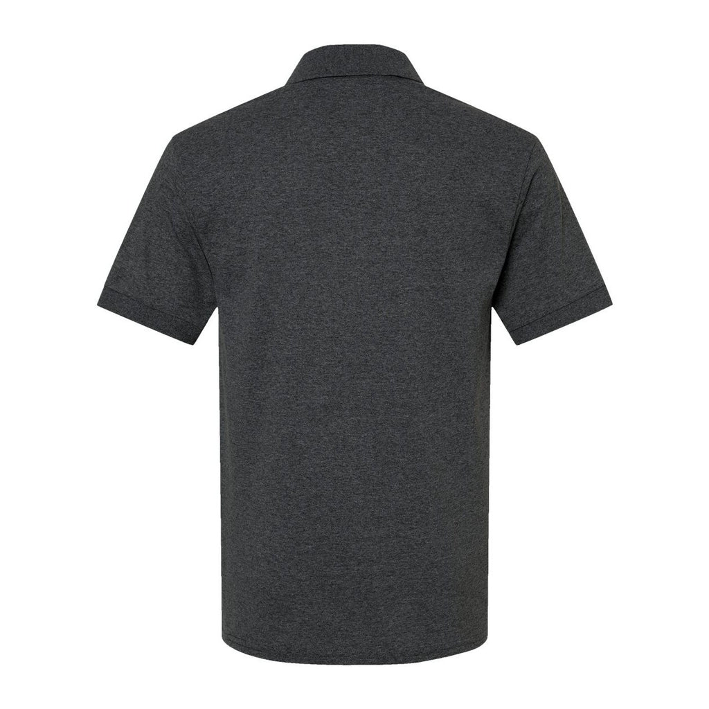 Gildan Unisex DryBlend® Polo Embroidery - Dark Heather - Back