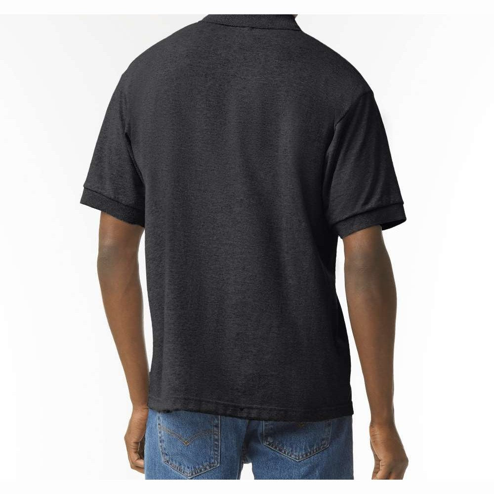 Gildan Unisex DryBlend® Polo Embroidery - Dark Heather - On Model Back