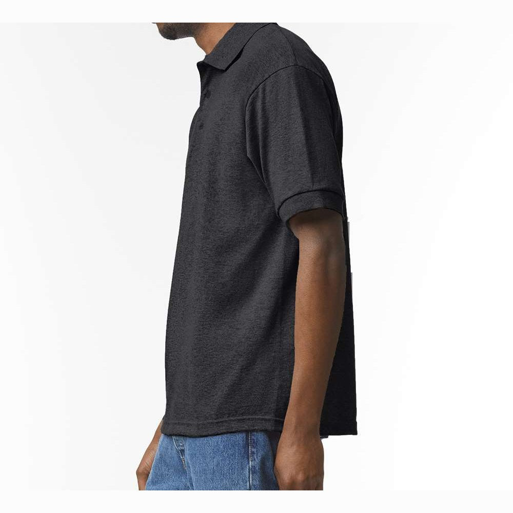 Gildan Unisex DryBlend® Polo Embroidery - Dark Heather - On Model Side