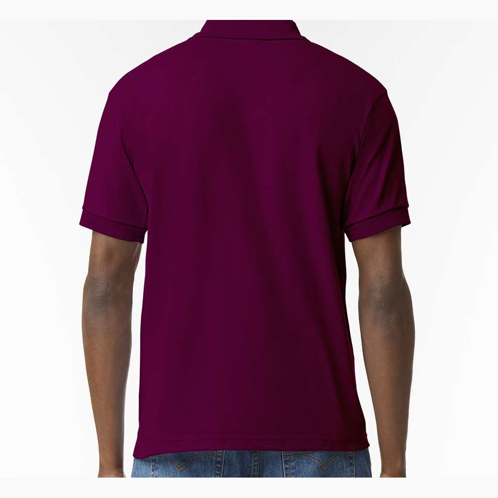 Gildan Unisex DryBlend® Polo Embroidery - Maroon - On Model Back