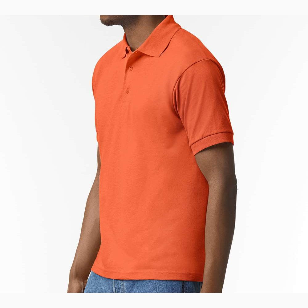 Gildan Unisex DryBlend® Polo Embroidery - Orange - On Model Side