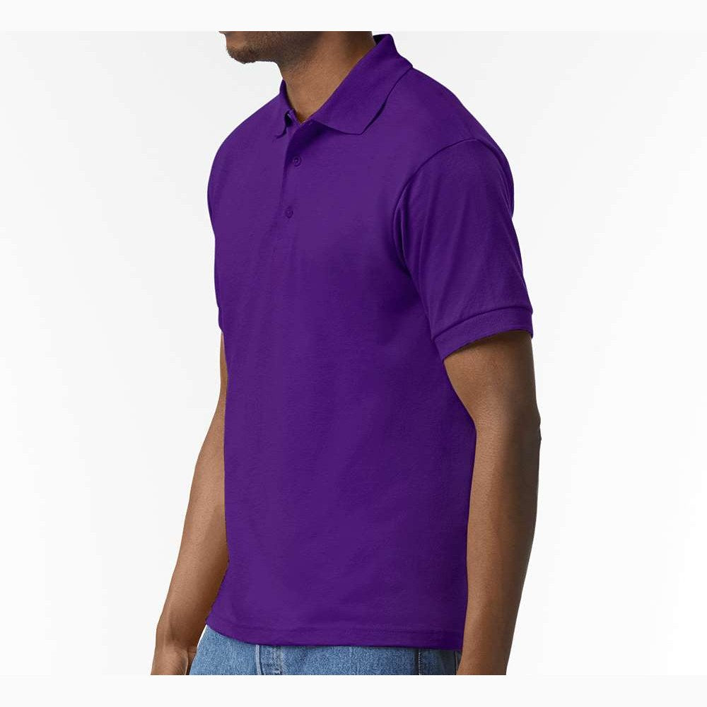 Gildan Unisex DryBlend® Polo Embroidery - Purple - On Model Side