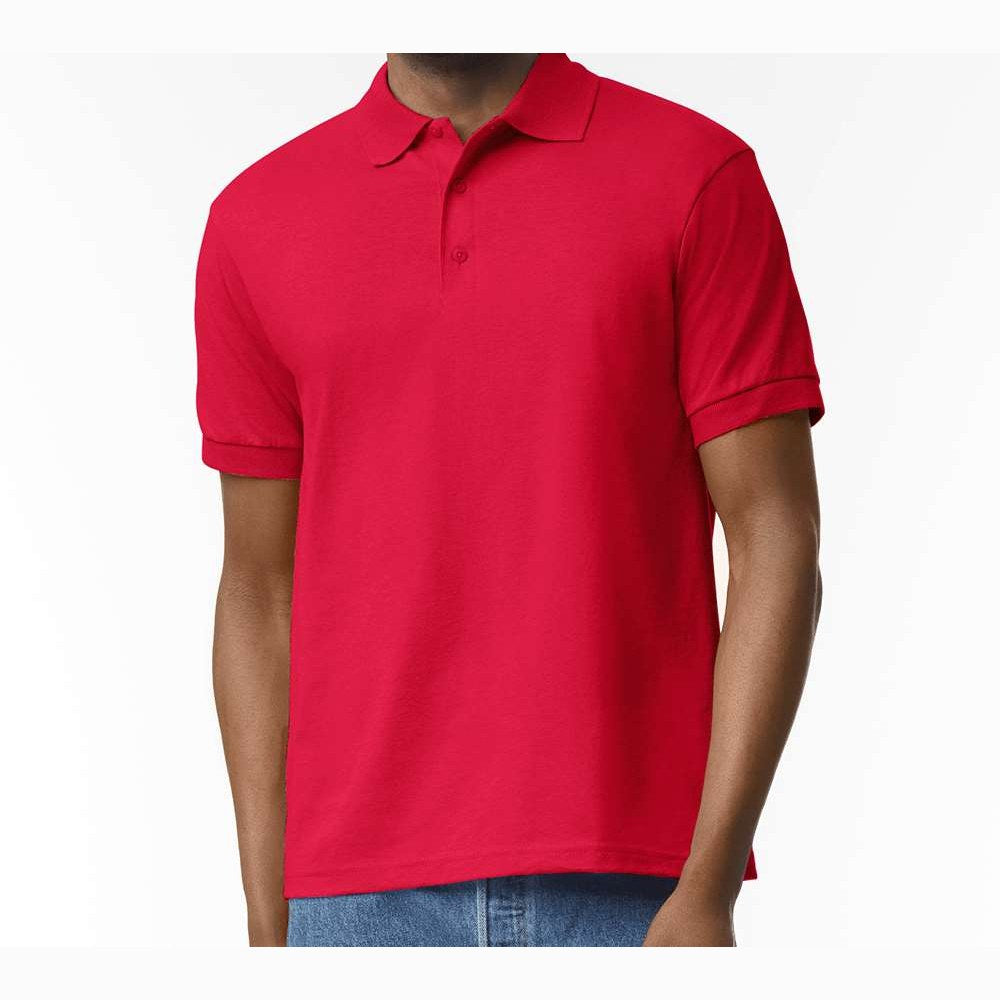 Gildan Unisex DryBlend® Polo Embroidery - Red - On Model Front
