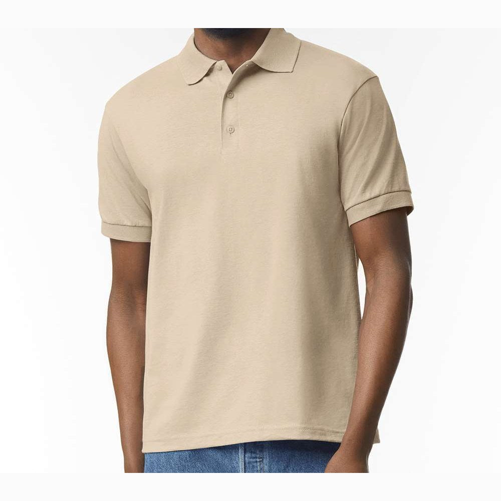 Gildan Unisex DryBlend® Polo Embroidery - Sand - On Model Front