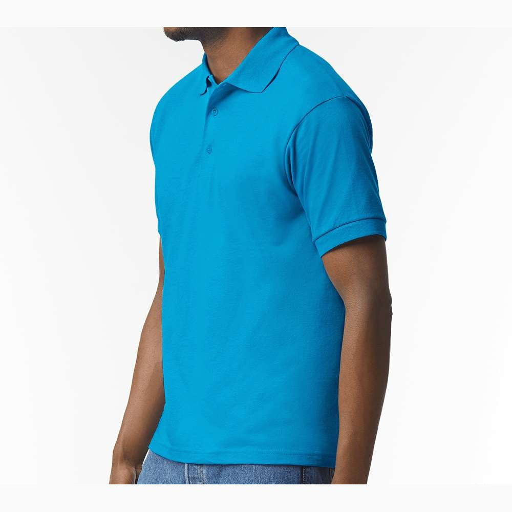 Gildan Unisex DryBlend® Polo Embroidery - Sapphire - On Model Side