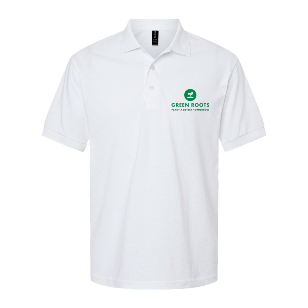 Gildan Unisex DryBlend® Polo Embroidery - White - Front