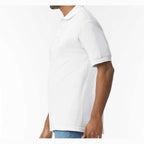 Gildan Unisex DryBlend® Polo Embroidery - White - On Model Side