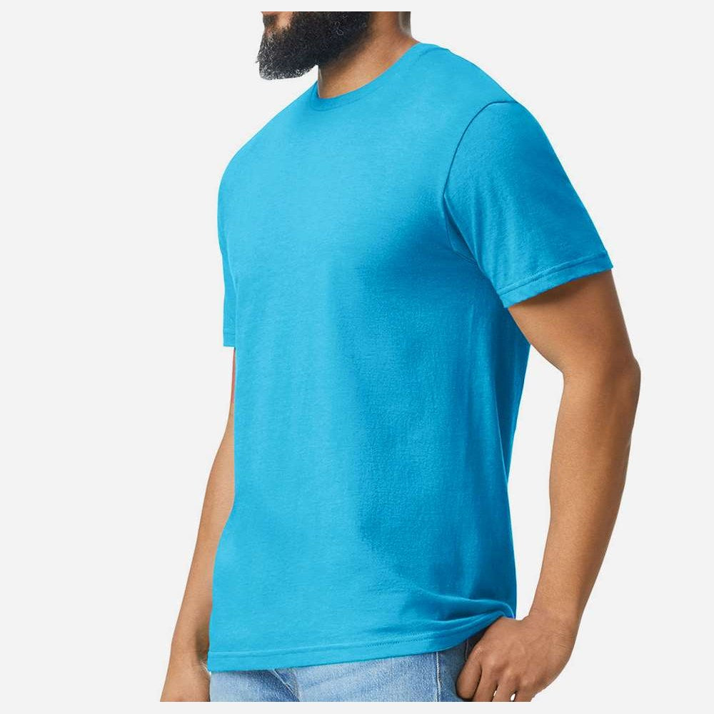 Gildan Unisex Softstyle® CVC T-Shirt Full Color - Caribbean Mist - On Model Side