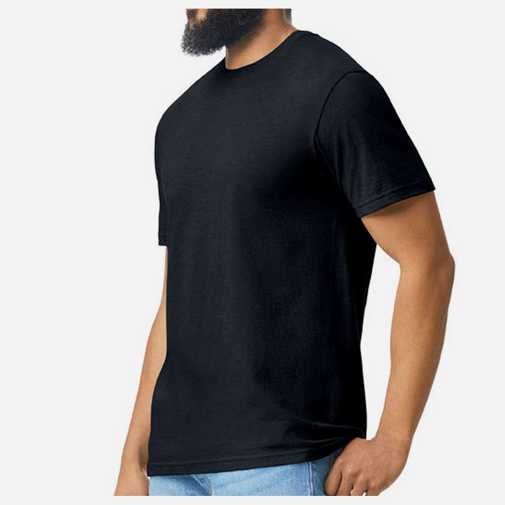 Gildan Unisex Softstyle® CVC T-Shirt Full Color - Pitch Black - On Model Side