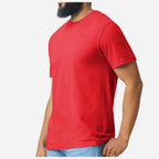 Gildan Unisex Softstyle® CVC T-Shirt Full Color - Red Mist - On Model Side