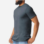 Gildan Unisex Softstyle® CVC T-Shirt Full Color - Steel Blue - On Model Side