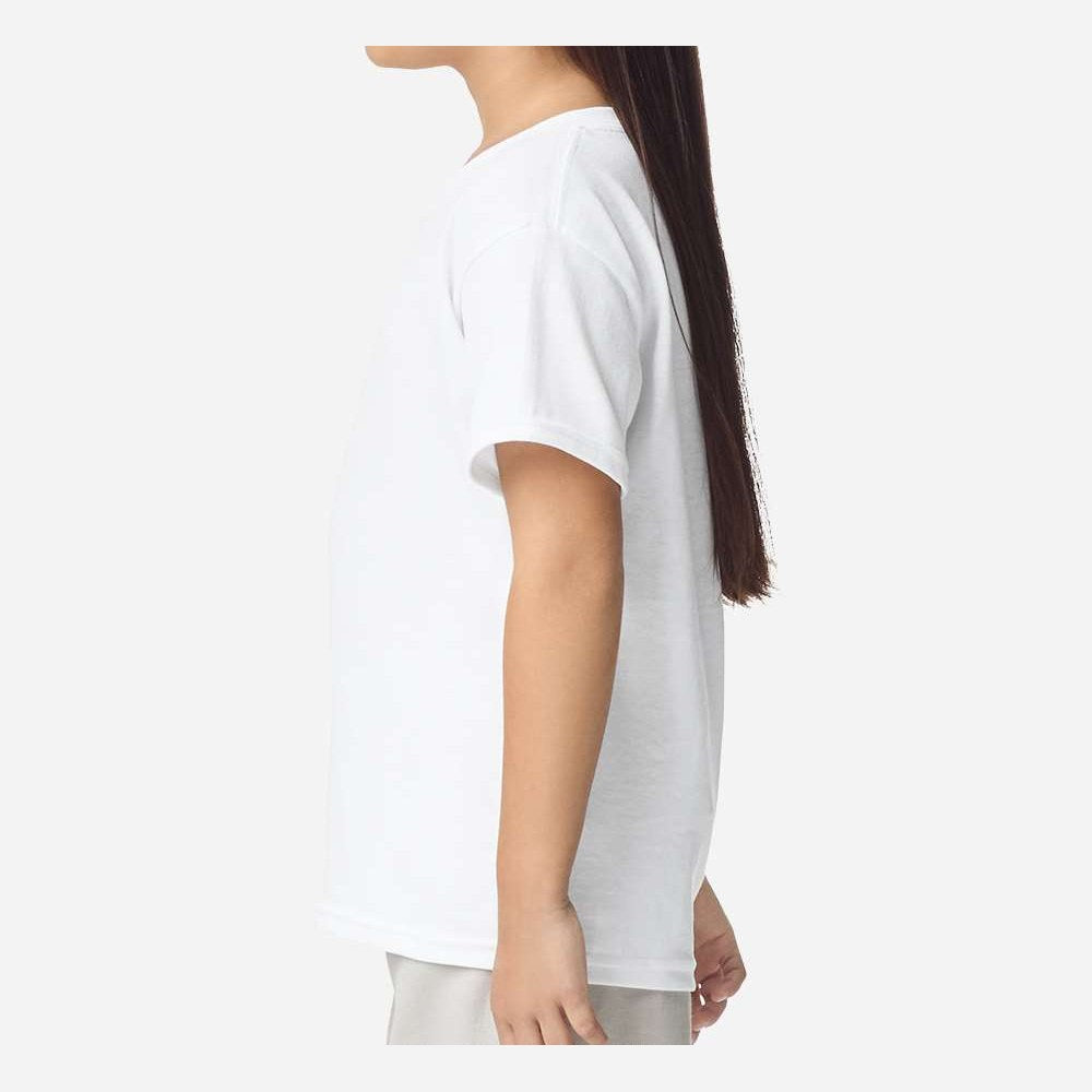 Gildan Youth DryBlend® T-Shirt Full Color - White - On Model Side