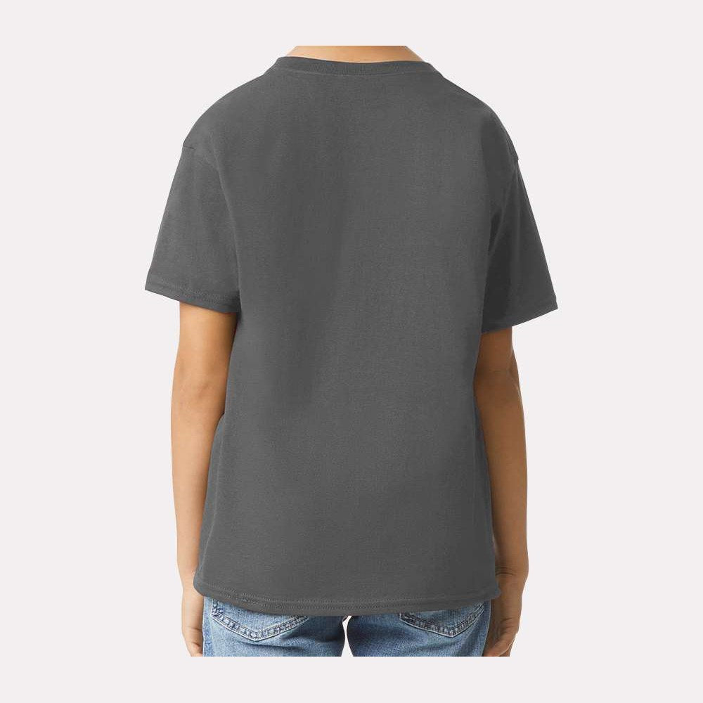 Gildan Youth Ultra Cotton® T-Shirt - Charcoal - On Model Back