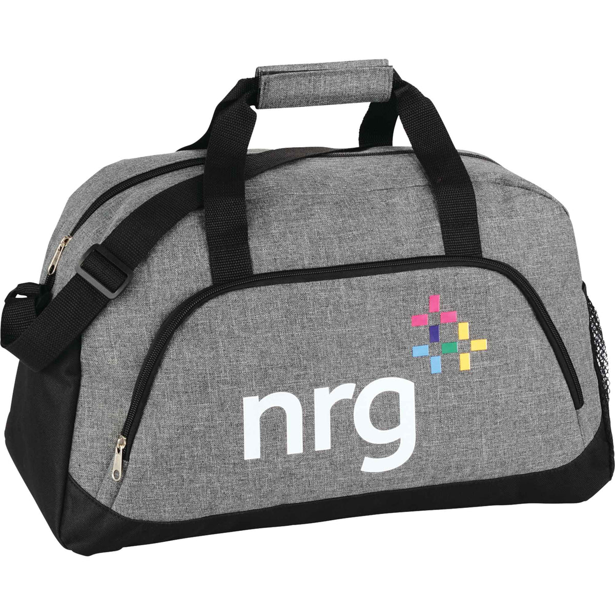 Graphite Heathered Duffel Bag, 18.5 Inches Embroidery - Charcoal - Photo