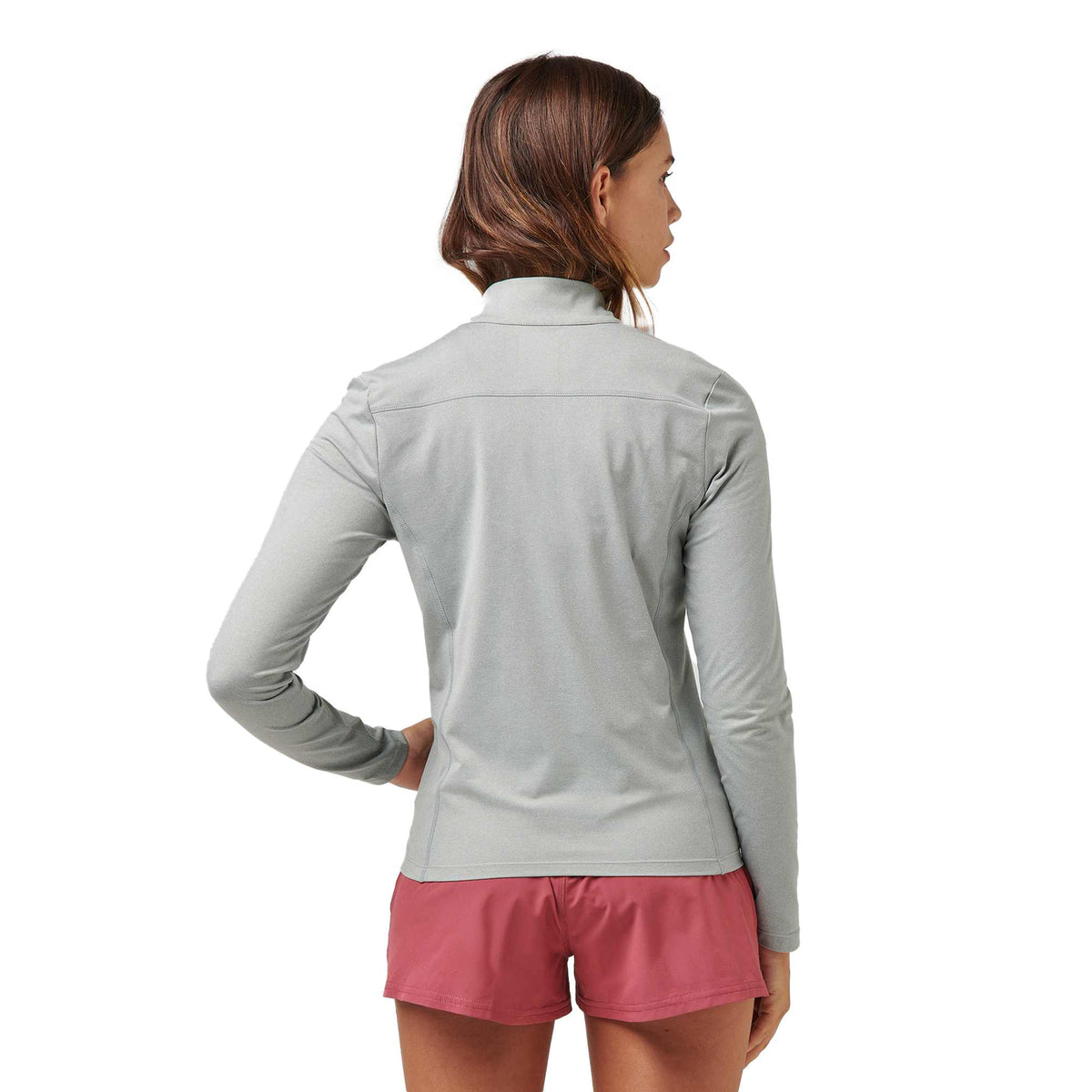 Greatness Wins Core Tech Full Zip for Women Embroidery - Ash Gray Heather - Back 2
