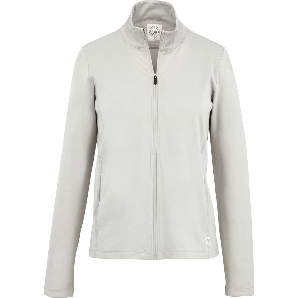 Greatness Wins Core Tech Full Zip for Women Embroidery - Ash Gray Heather - Front