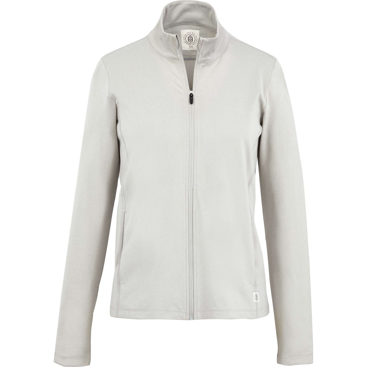 Greatness Wins Core Tech Full Zip for Women Embroidery - Ash Gray Heather - Front