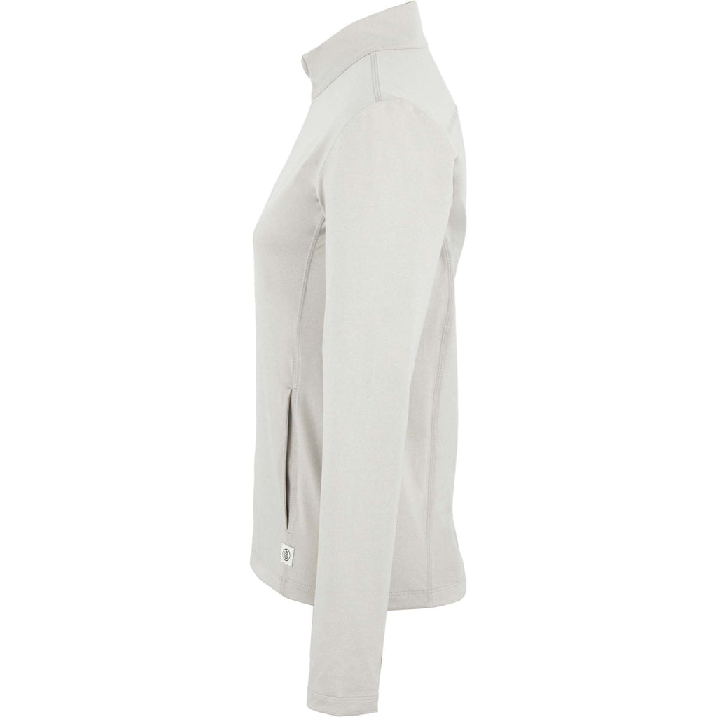 Greatness Wins Core Tech Full Zip for Women Embroidery - Ash Gray Heather - Left Side
