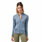 Greatness Wins Core Tech Full Zip for Women Embroidery - Superior Blue Heather - Front 2