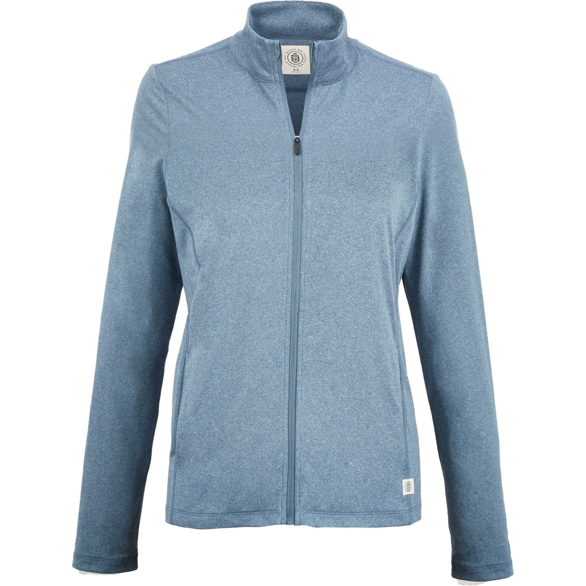 Greatness Wins Core Tech Full Zip for Women Embroidery - Superior Blue Heather - Front