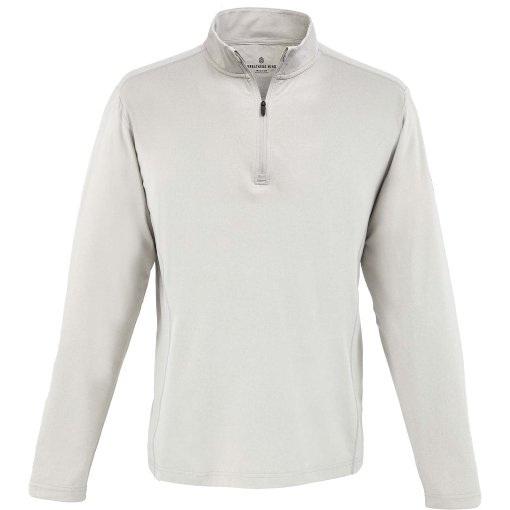 Greatness Wins Core Tech Quarter Zip for Men Embroidery - Ash Gray Heather - Front