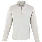Greatness Wins Core Tech Quarter Zip for Men Embroidery - Ash Gray Heather - Front