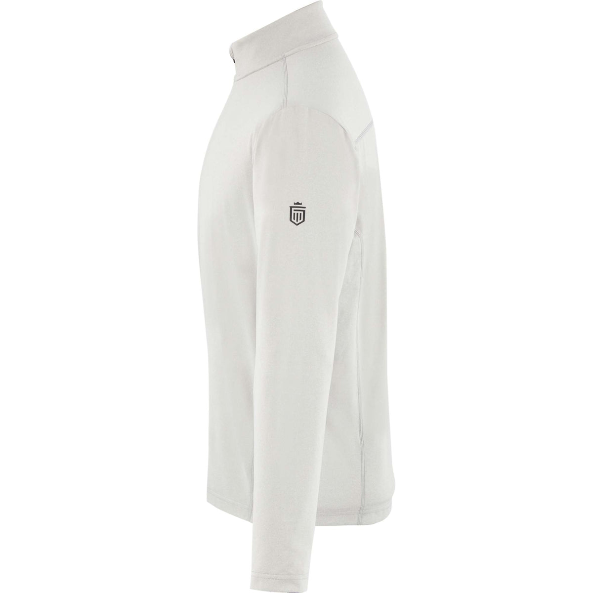 Greatness Wins Core Tech Quarter Zip for Men Embroidery - Ash Gray Heather - Left Side